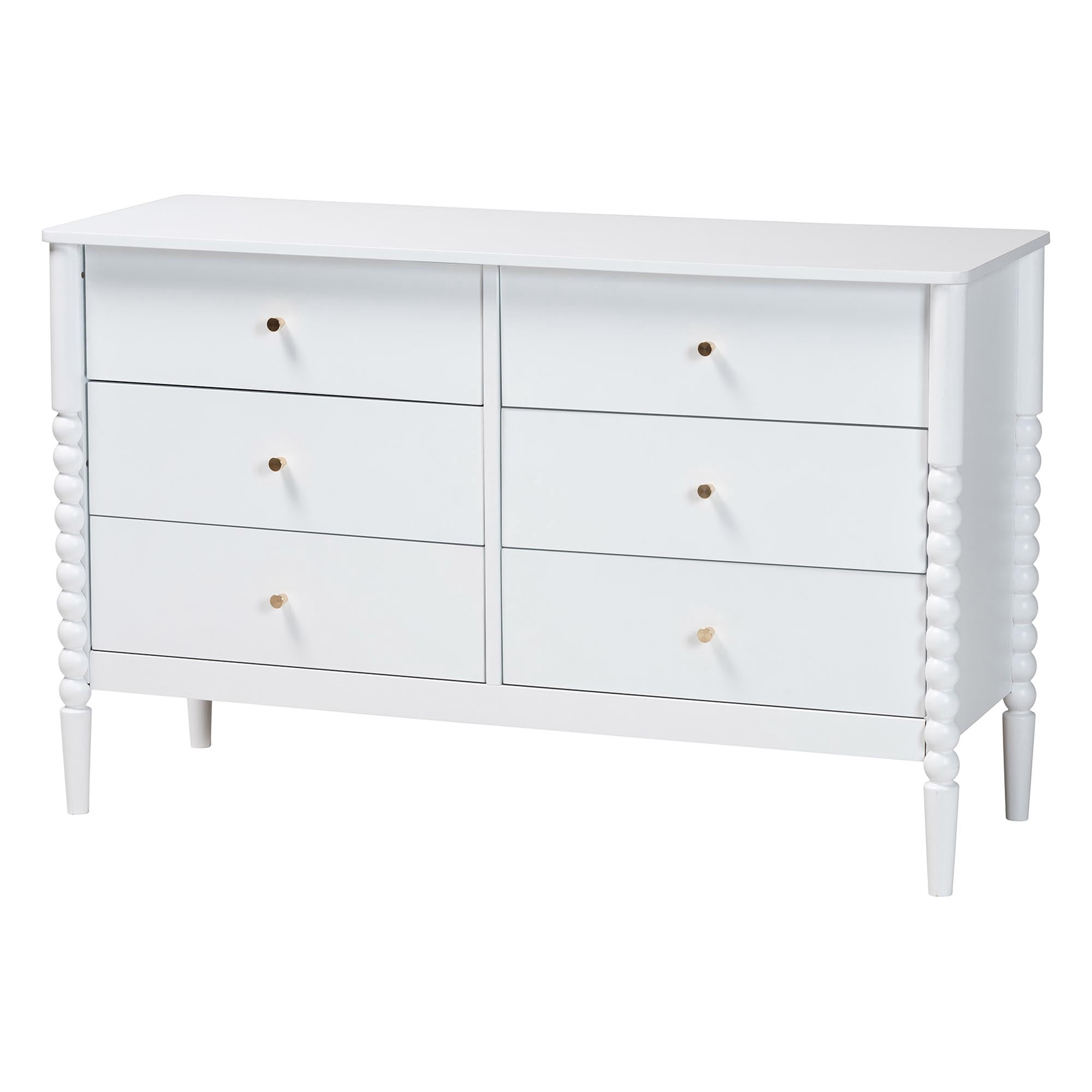 Baxton Studio Lucera Mid-Century Bedroom Set, Queen, White