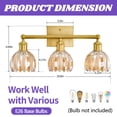 thumbnail image 3 of GCGAFUL Modern Gold Bathroom Vanity Light Fixtures, 20 in. 3-Light Bathroom Lights Fixtures Over Mirror with Amber Tulip Glass Shade, 3 of 10
