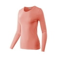 thumbnail image 2 of A2Y Women's Junior Slim Fit Solid Cotton Long Sleeve Crew Neck Top T-Shirt Dusty Rose L, 2 of 5