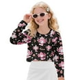thumbnail image 3 of Xoenoiee Christmas Axolotl Candy Snowflake Print Crop Tops for Girls Kids Long Sleeve Sweatshirt Casual Pullover Loose Outwear Coat, 5-6 Years, 3 of 7