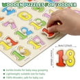 thumbnail image 3 of ZYNERY 6-Pack Wooden Peg Learning Puzzles for Toddlers 12x9 inch - Educational Toys with Animals, Ocean, Fruits, Numbers, Math & Alphabet - Preschool Activities, Travel & Home Play, Gifts, 3 of 7