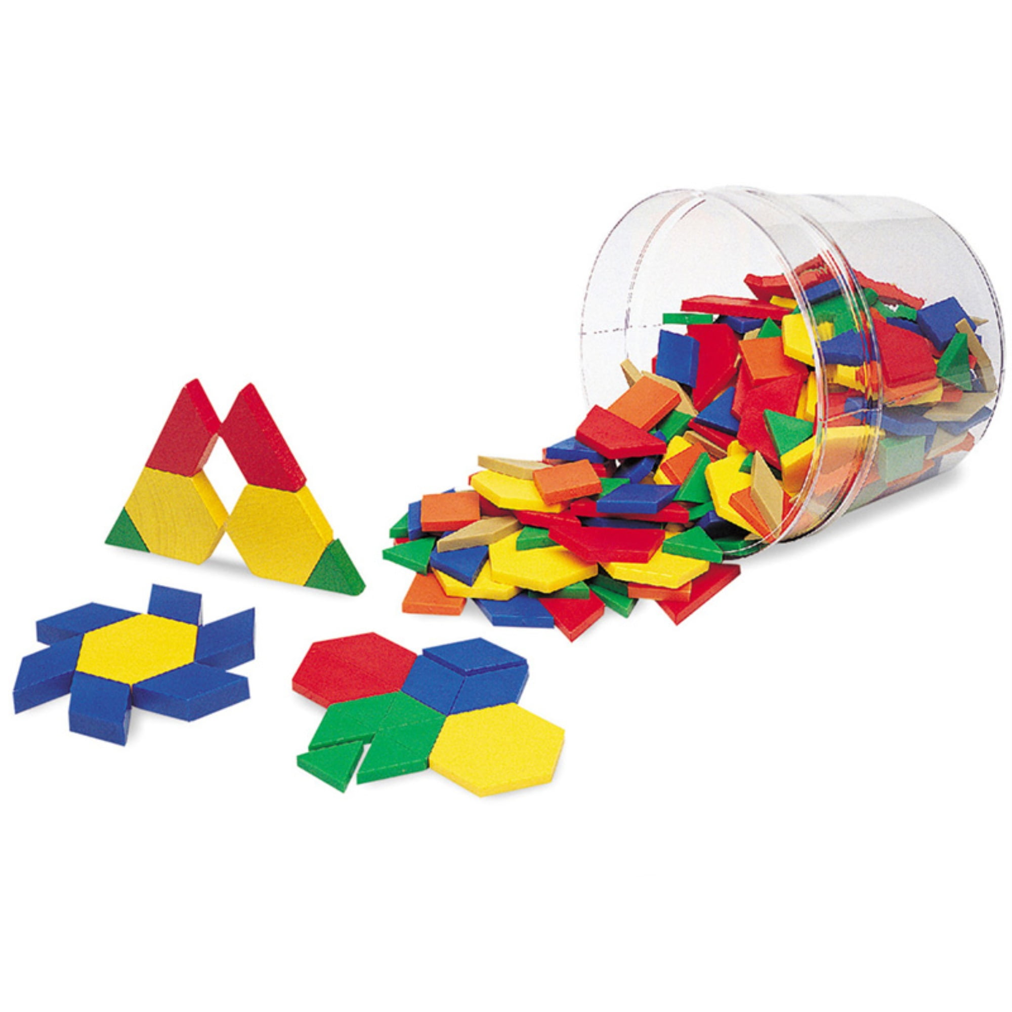 Didax Wood Pattern Blocks 250 Pieces With Puzzle Pattern Book Learning Resources 