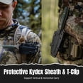 thumbnail image 5 of CIVIVI High Grass Field Knife Fixed Blade Knife with 1PC Black Lanyard, Black Kydex Sheath & T-Clip, Tactical Knife with 2.93" Satin Finished 14C28N Blade Green Canvas Micarta Handle C25084-2, 5 of 10