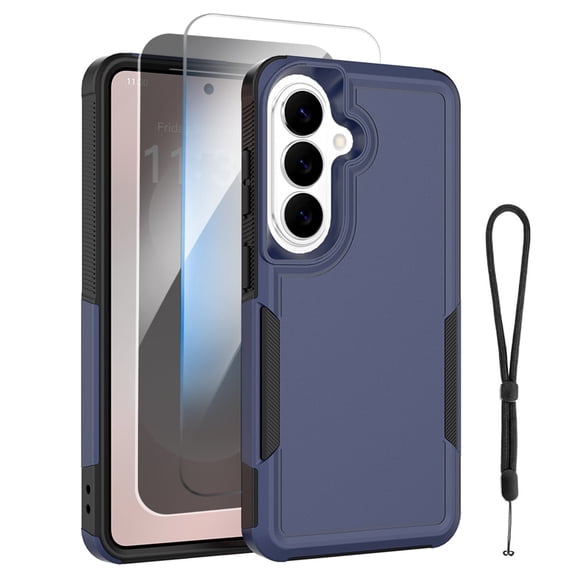 Mynvo Full Body Shockproof Case for Samsung Galaxy S26 with Lanyard, Privacy Screen Protector and Transparent Tempered Glass Protector