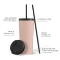 thumbnail image 3 of JoyJolt Vacuum Insulated Tumbler with Flip Lid and Straw - 24 oz - Pink, 3 of 6
