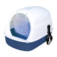 thumbnail image 4 of Hooded Cat with Lid Enclosed Cat Toilet Reusable Cat Litter Tray Dark Blue, 4 of 8