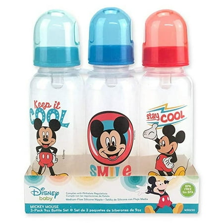 BABY BOTTLE SET 3 - BOYS - DISNEY MICKEY MOUSE COOL - 9 oz BPA FREE