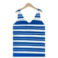 thumbnail image 6 of Summer Tops for Women 2024 Women's Stripe Blouse Fashion Knit Slim V-Neck Tank Top Gift for Women, 6 of 7