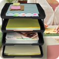 thumbnail image 4 of shiyou-Traditional 4 Tier Letter Tray, Front Load Design, A4 Letter Size, Desktop Organizer (Plastic) (Black Color), 4 of 4