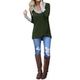 thumbnail image 5 of Women's Cowl Neck Striped Long Sleeve High-Low Hem Tunic Top, 5 of 7