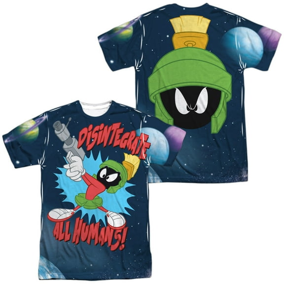 Looney Tunes Disintergrate Unisex Adult Sublimated Costume T Shirt (Front/Back), X-Large Multicolor