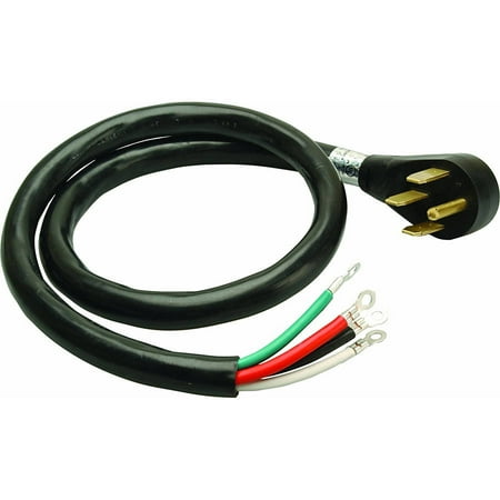 Coleman Cable 09044 6/2 and 8/2-Gauge SRDT 50-Amp Range Power Supply Cord, 4', 4-Wire, 125/250V