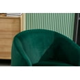 thumbnail image 5 of Swivel Accent Chair, Modern Velvet Fabric Upholstered Armchair Lounge Chair with Round Metal Base, Comfy Single Sofa Chair 360° Swivel Club Chairs for Nursery, Living Room, Office, Green, 5 of 7