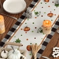 thumbnail image 4 of Smile Pumpkin Bow Buffalo Plaid Fall Table Runner,Seasonal Autumn Kitchen Dining Table Decoration for Home Party Decor 13x72 Inch, 4 of 6