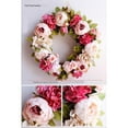 thumbnail image 6 of Artificial Flower Wreath Handmade Floral Simulation Peony Flowers Garland for Home Front Door Christmas Birthday Wedding Party Decoration Pink, 6 of 8