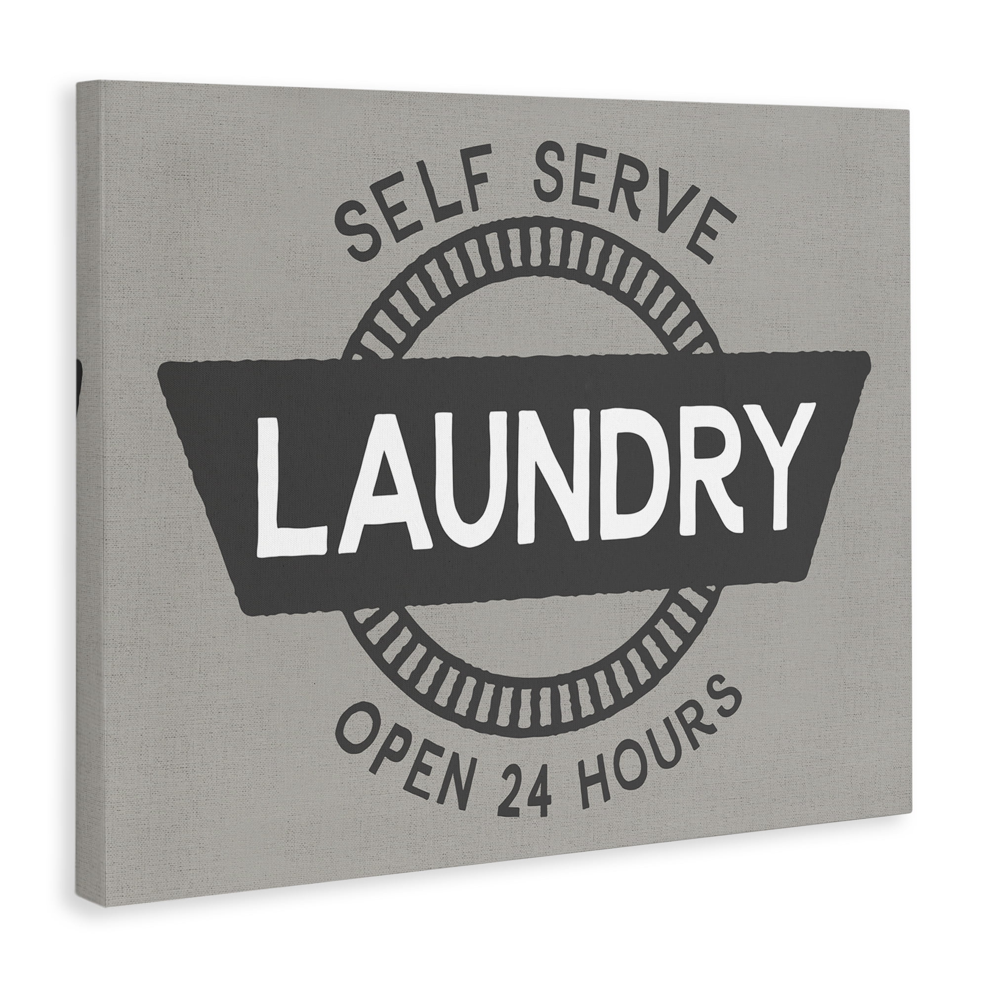 Stupell Industries Retro Self Serve Laundry Bath & Laundry Painting Wrapped Canvas Art Print Wall Art, 20 x 16