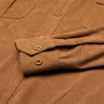 thumbnail image 4 of Men Button Down Shirts Cual Long Sleeve Lapel Collar Solid Color Slim Fit Corduroy Tops for Autumn, 4 of 7