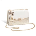 thumbnail image 1 of Mujeres Messenger Bolsa de lentejuelas Moda Single Hombro PU Cadena de cuero Correa Bolso Móvil Teléfono Móvil Flip Bolsos Bolsos Bolsos Blanco Tipo 2 Monstrate AP008901-07, 1 of 7