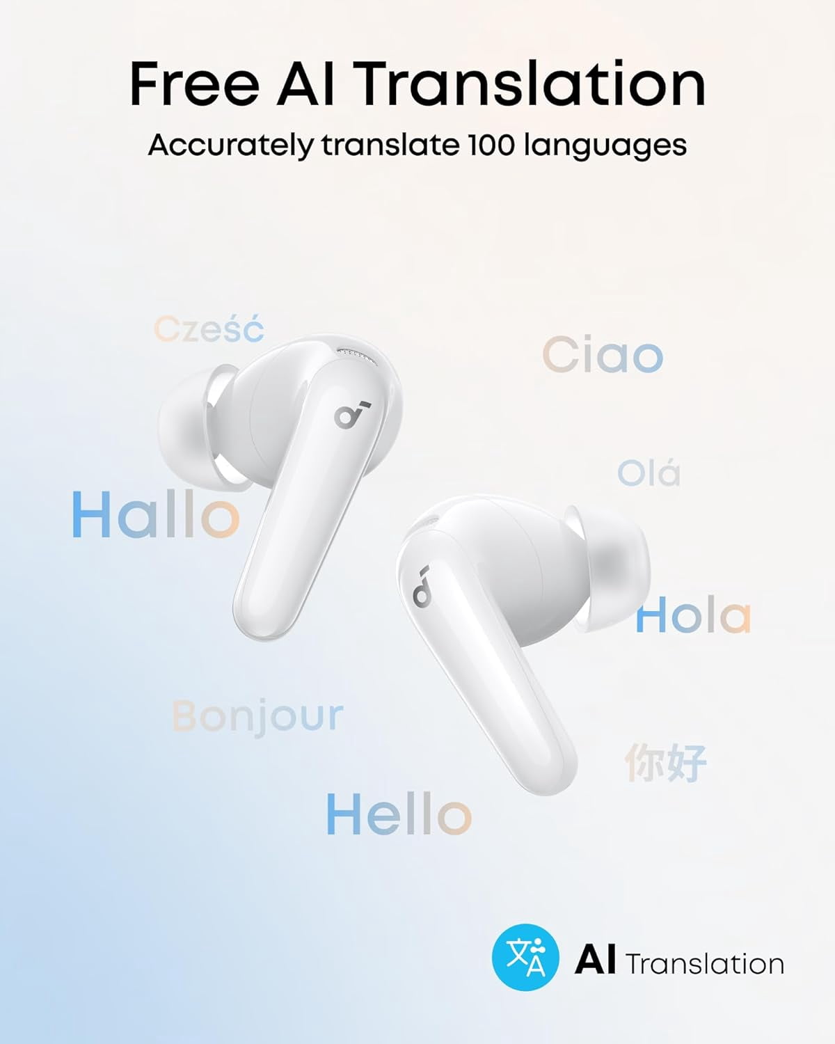 soundcore P31i Wireless Earbuds – Hi-Res Audio, Adaptive Noise Cancelling, 50H Battery Life, Fast Charging, IP55, Ultra-Portable – White