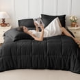 thumbnail image 3 of Cooling Comforter California King Size, Down Alternative Duvet Insert with Corner Tabs, All Season Soft Quilted Bed Comforter, Lightweight Bedding for Women & Men, Black, 3 of 6