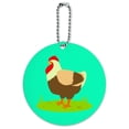 thumbnail image 1 of Chicken in Profile Round Luggage ID Tag Card Suitcase Carry-On, 1 of 7