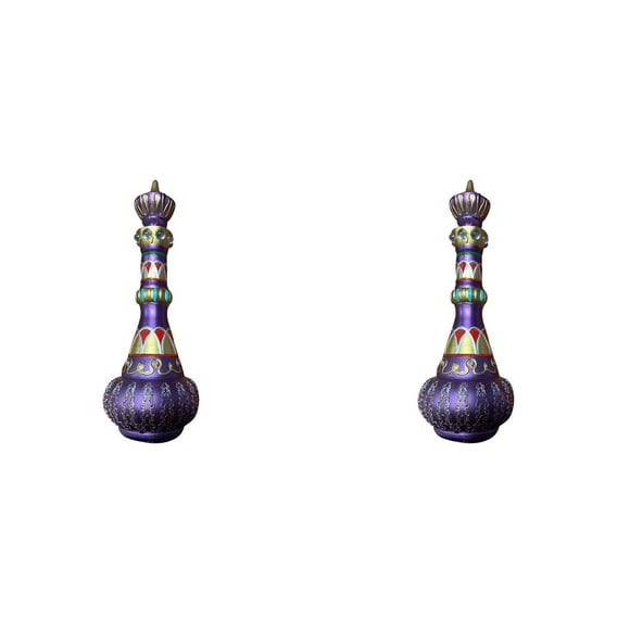 Jeannie Bottle I Dream Of Jeannie Resin Decoration 2PCS,I Dream Of Purple Lilac Bottle! Resin Hand Sculpture Pagoda Spirit Bottle Decoration Fun Bottle Dream Party Decoration