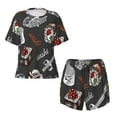 thumbnail image 2 of Yiaed Japanese Sushi Hashi Print Short Sleeve Pajama Sets for Women Casual Crew Neck 2 Piece Lounge Sets Women's Short-Sleeved Pajama-3X-Large, 2 of 5