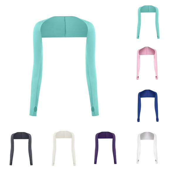 BADHUB Women Cooling Shawl with Thumb Holes Arm Sleeves Sun protection Golf Arm Cover Shrug for Driving Riding Fishing Purple Free Size