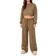 thumbnail image 5 of Wide Leg Sweatpants for Women Baggy Low Waist Pants Warm Casual Drawstring Athletic Lounge Wear 2026 Khaki XL, 5 of 6