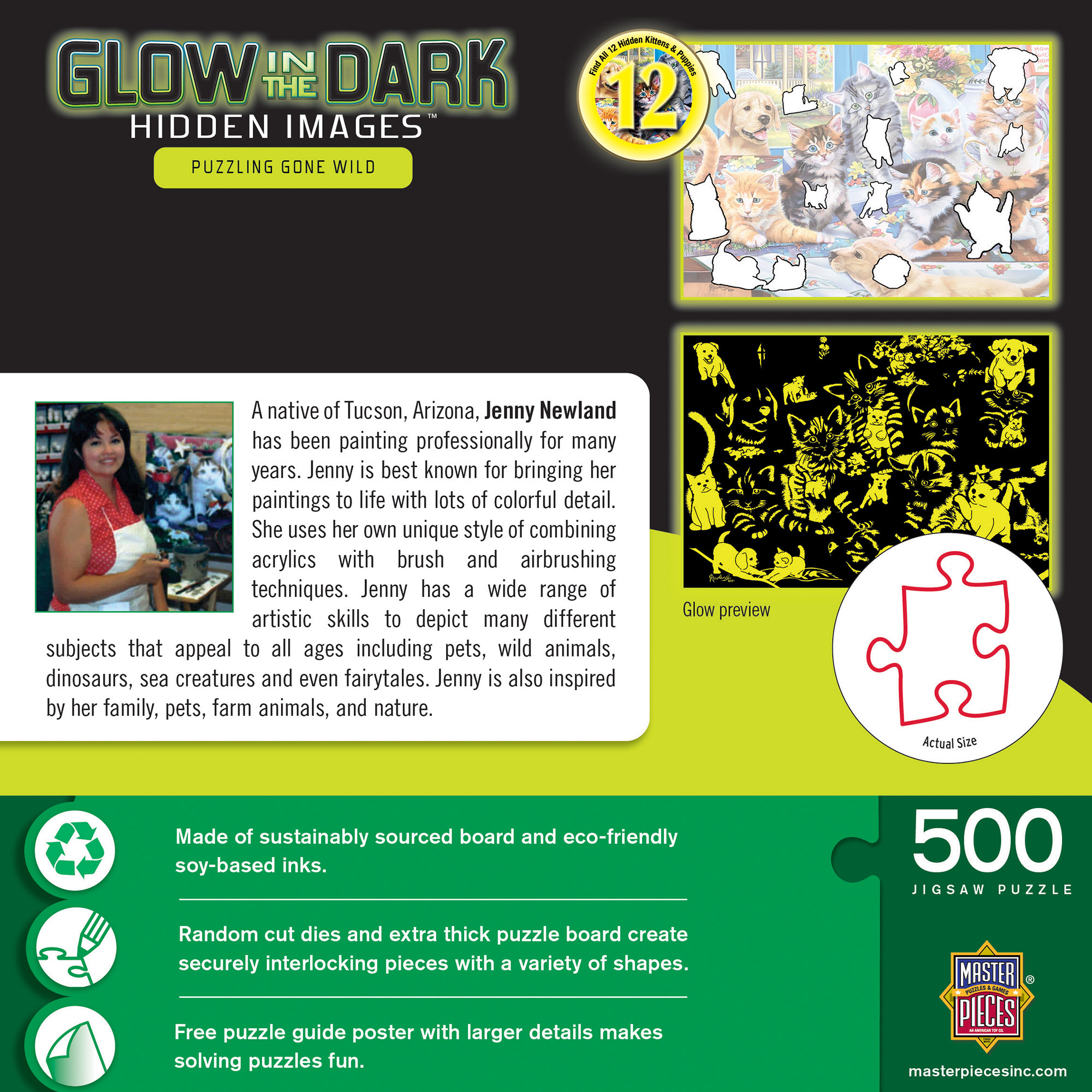 Hidden Images Glow In The Dark - Puzzling Gone Wild 500 Piece Puzzle