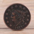 thumbnail image 3 of Moneda conmemorativa de colección Vintage de latón de 1 centavo de Estados Unidos de 1817, 3 of 12