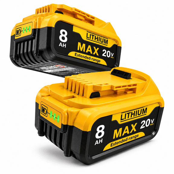 NIANJIN 2-Pack 20V MAX 8.0Ah Lithium-Ion Replacement Batteries Compatible with DEWALT 20V MAX Cordless Power Tools DCB200