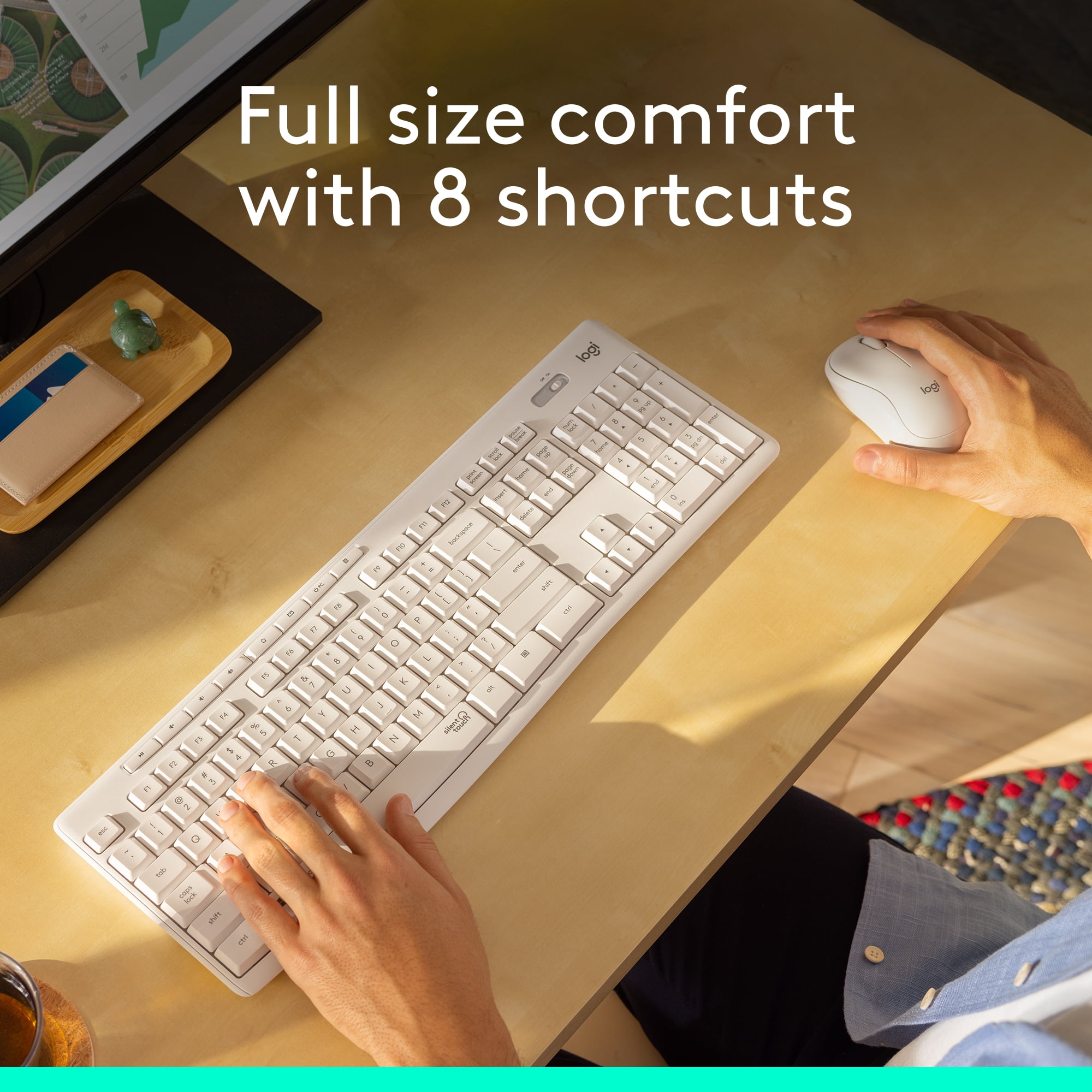 Logitech MK295 Silent Wireless Keyboard and Mouse Combo - Off-White