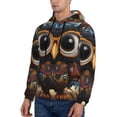 thumbnail image 3 of Sikiie Quirky Owl With Glasses Men's Hoodie, Essentials Hoodie, Sweatshirt, Pullover Hooded Sweatshirt for Men-Small, 3 of 7