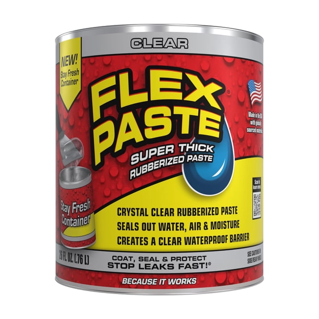 Sealant Flex Paste, impermeable, pintable, transparente, cuarto de galón