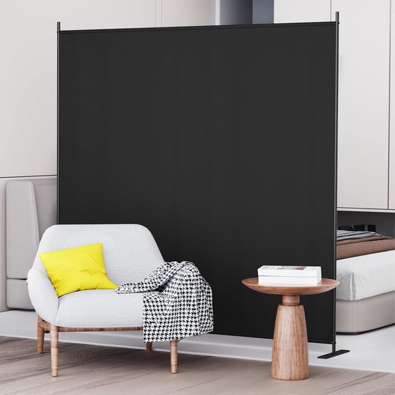 1 Panel Room Divider 6 Ft Tall Indoor Folding Privacy Screen Portable Partition Separator Freestanding Temporary Wall Black 71 W X 71 H