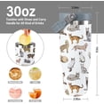 thumbnail image 4 of Cat Tumbler with Lid And Straw 30oz Stainless Steel Cute Cat Water Bottle Cup Funny Cat Gifts for Women, 4 of 6