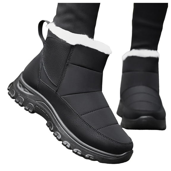 Mepaouo Snow Boots Womens Winter Ankle Boots Fleece Lined Waterproof Outdoor Slip on Booties