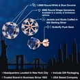 thumbnail image 2 of Gem Stone King 18K Rose Gold Plated Silver Blue Created Sapphire  Earrings with Jackets for Women | 2.00 Cttw | Gemstone September Birthstone | Round 6MM, 2 of 6
