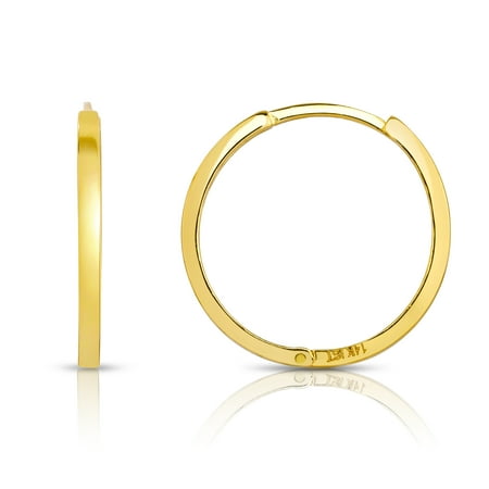 14 KARAT YELLOW GOLD HUGGIE HOOP EARRINGS (DIAMETER: 20MM)