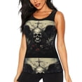 thumbnail image 1 of Balery Vintage Winged Rose Skull Camiseta sin mangas estampada ligera para mujer, tops de entrenamiento sin mangas, camisetas de yoga transpirables de secado rápido.-Medium, 1 of 7