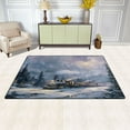 thumbnail image 3 of 60x39in Area Rug Machine Washable Floor Mats Skid-Resistant Backing Carpet for Home Kitchen Bedroom Vintage-style Christmas Train, 3 of 7
