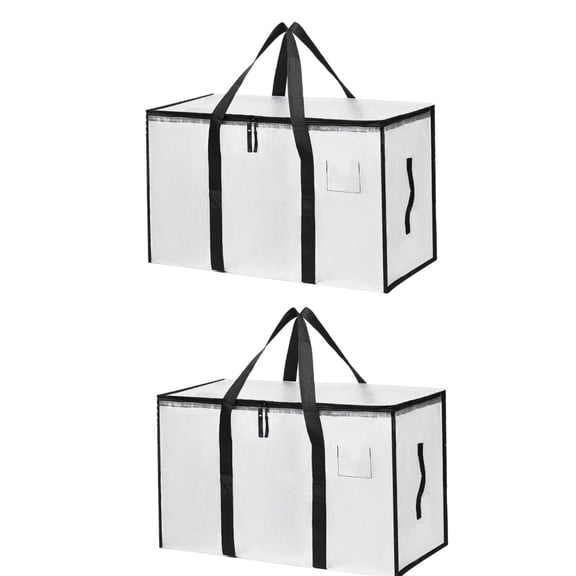 13.8x27.6x16.5In Storage Bags,2 Pack Reusable Heavy Duty CLear Moving Bags for Bedding,Plastic Storage Bins for Travel,School