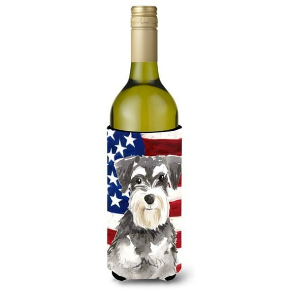 Patriotic USA Schnauzer No.2 Wine Bottle Beverge Insulator Hugger
