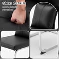 thumbnail image 6 of Faux Leather Dining Chair Set of 2, Modern Kitchen Chairs with Thick Cushion and Ergonomic Backrest, Chrome Metal Legs with Non-Slip Pads, 250 Lbs Capacity for Dining Room Kitchen, Black, 6 of 11