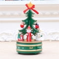 thumbnail image 2 of Christmas Decorations Christmas Wooden Rotating Music Box Christmas Tree Shape Home Decor Ornament Green, 2 of 7