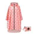 thumbnail image 1 of Imperméable Respirant en Polyester pour Hommes et Femmes, Randonnée, Voyage, Pliable, Cape Rose à Pois, 1 of 6