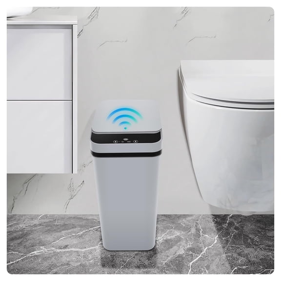 ZM Bathroom Trash can,Smart Touchless Trash Can,Automatic Motion Sensor Trash Bin with Lid,2.4 Gallon Garbage Can, Kitchen, Bathroom, Office, Bedroom Trash can (Grey)