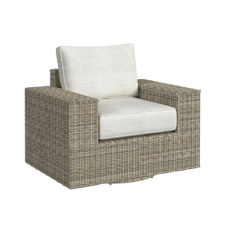 Picket House Furnishings Flora Swivel Chair - Natural and Olefin Beige