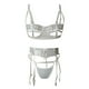 thumbnail image 3 of Gibobby Ropa sexy de mujer para sexo Bragas de satén para mujer, sexy, con costuras de cinta, sin espalda, lencería erótica(Blanco, XXG), 3 of 5